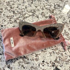 Miu Miu Brown Cat-Eye Sunglasses